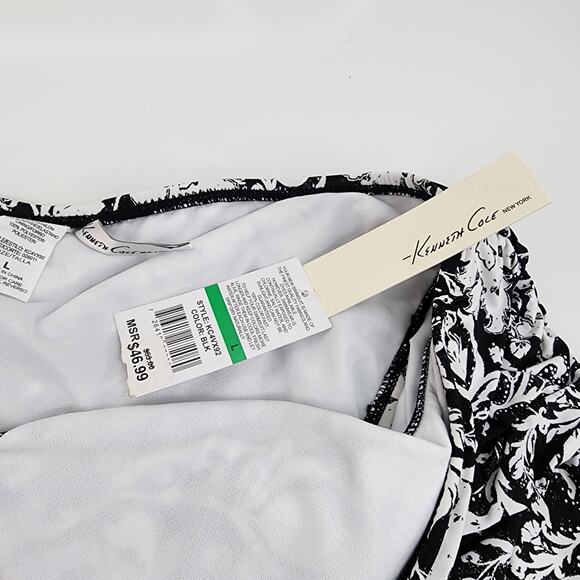 NWT Kenneth Cole Swimsuit Bikini Skirted Bottom ONLY Women’s L Floral Ruffle - Picture 3 of 9